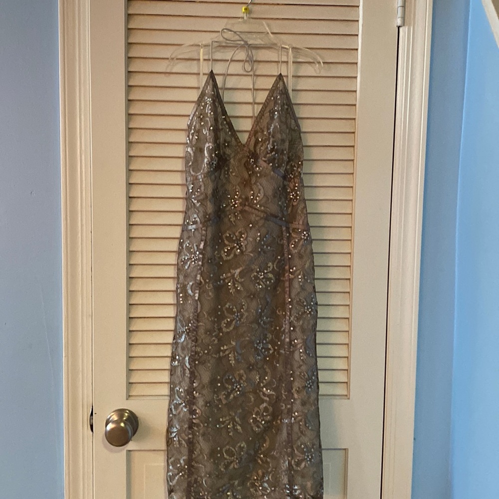Express silver lace dress size 6